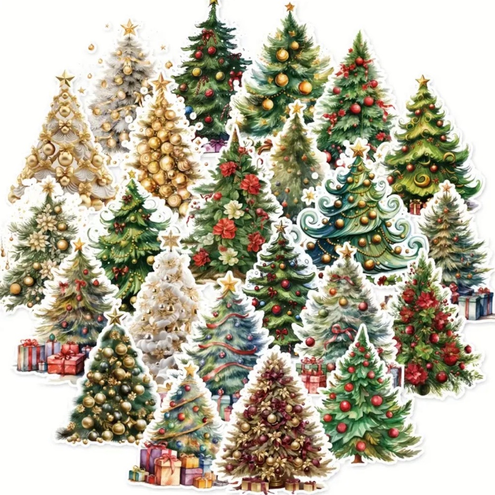 Festive Christmas Tree Sticker Set - Multicolor - Picture 5 of 6
